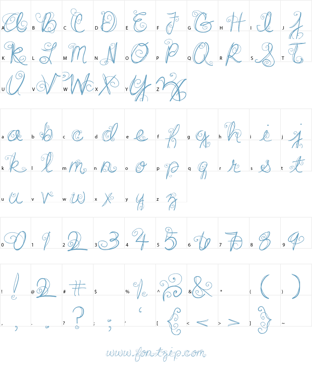 DJB SWIRL ME AROUND Font Character